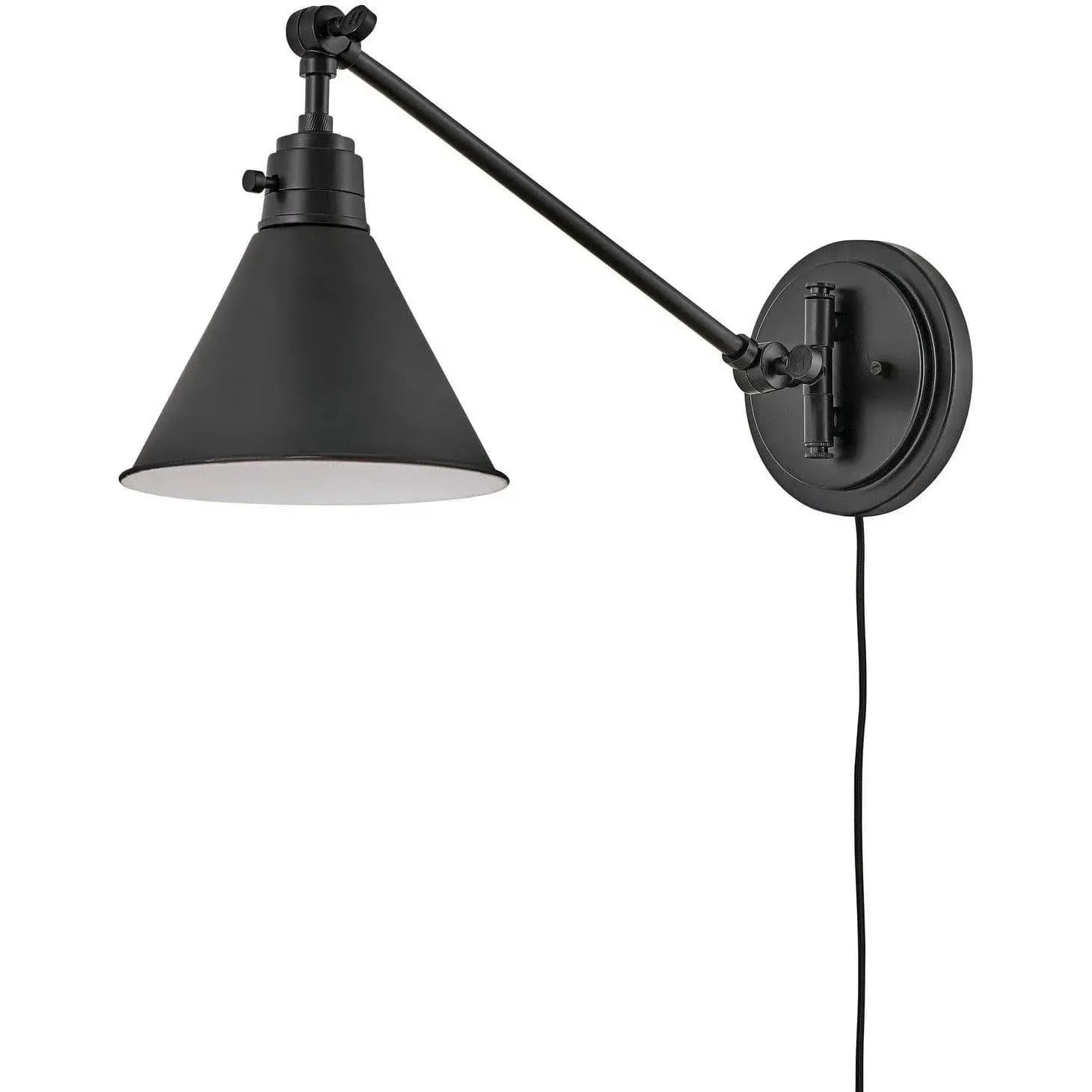 Hinkley Lighting - Arti 11-Inch Swing Arm Wall Light - 3690BK | Montreal Lighting & Hardware