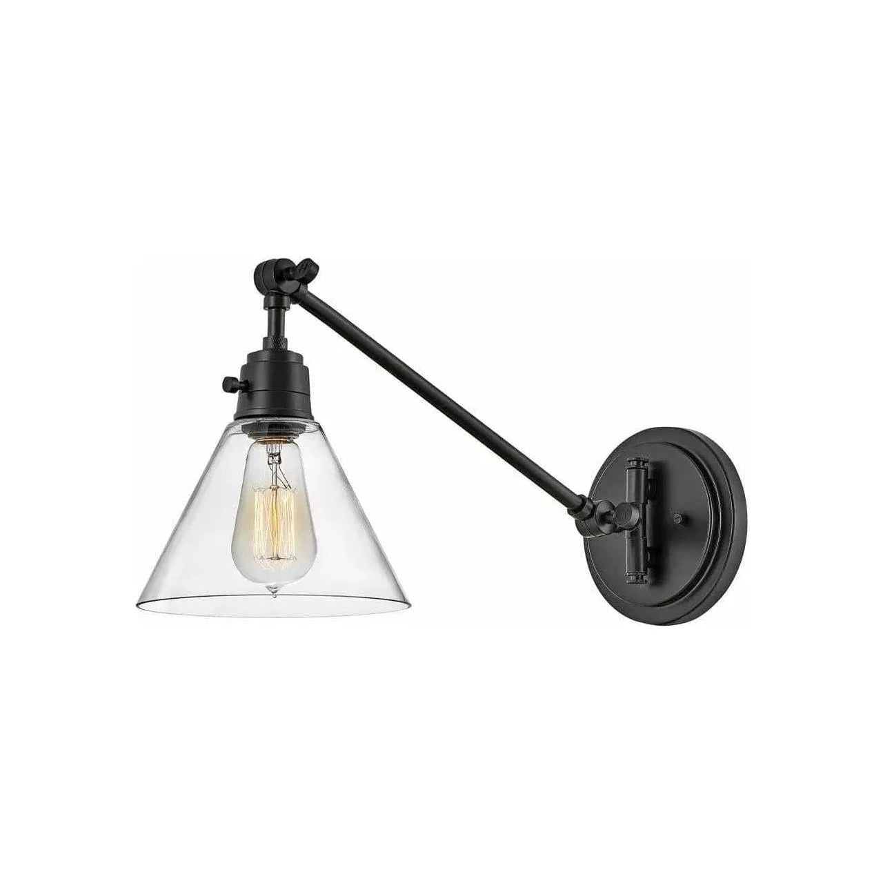 Hinkley Lighting - Arti Swing Arm Wall Light - 3690BK-CL | Montreal Lighting & Hardware
