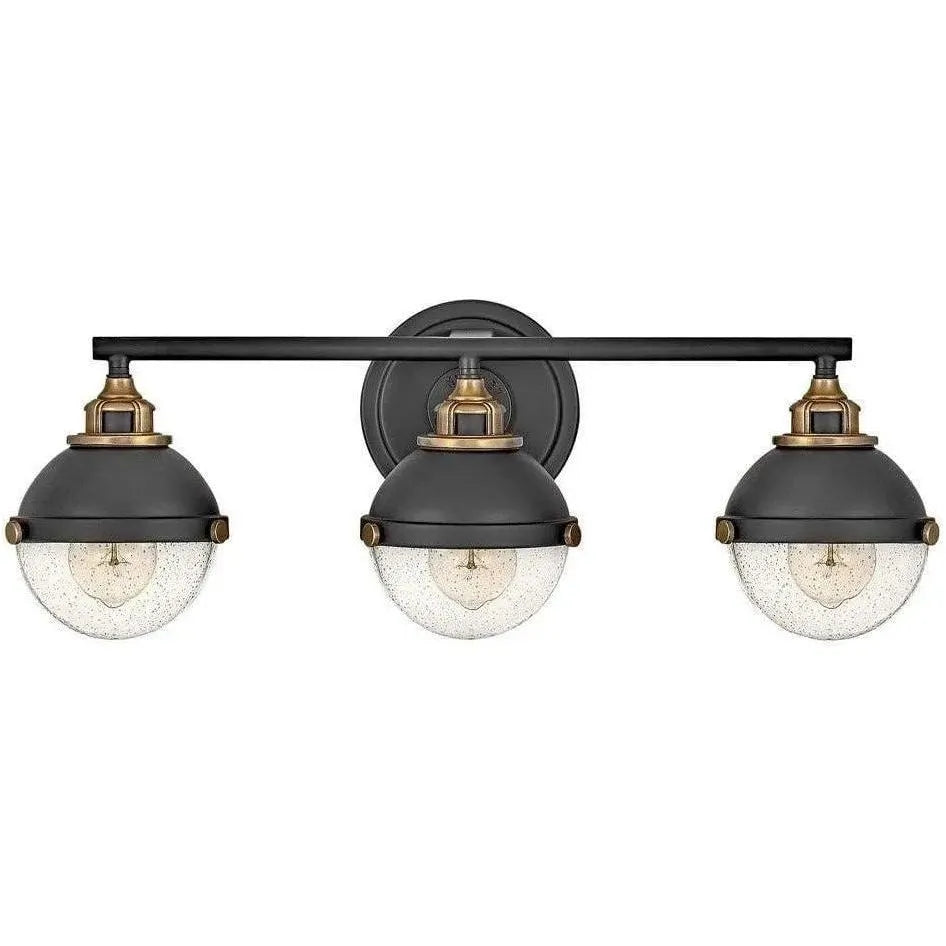 Hinkley Lighting - Fletcher 25-Inch Three Light Bath - 5173BK | Montreal Lighting & Hardware
