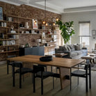 Hollis+Morris - Isthmus Dining Table - ISTH-LG-OAK-BLK-BLACK | Montreal Lighting & Hardware