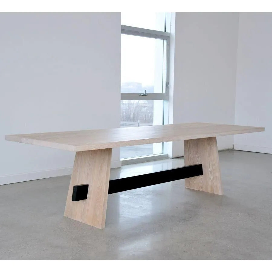 Hollis+Morris - Isthmus Dining Table - ISTH-LG-OAK-BLK-BLACK | Montreal Lighting & Hardware