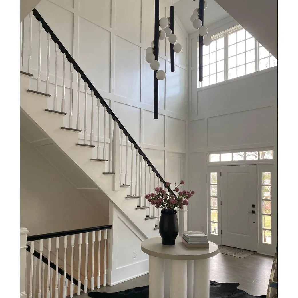 Hollis+Morris - Willow Vertical Pendant - WILOVERTICAL-5FT-OKB-BK | Montreal Lighting & Hardware