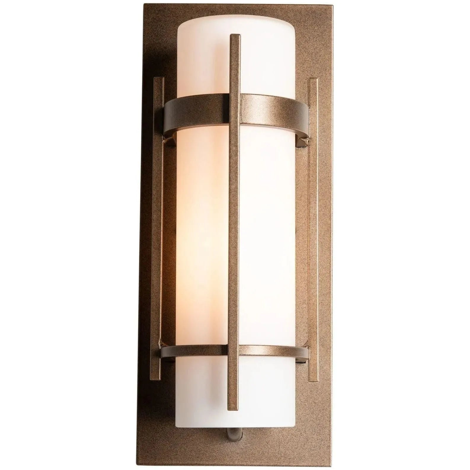 Hubbardton Forge - Banded 12-Inch One Light Outdoor Wall Sconce - 305892-SKT-20-GG0066 | Montreal Lighting & Hardware