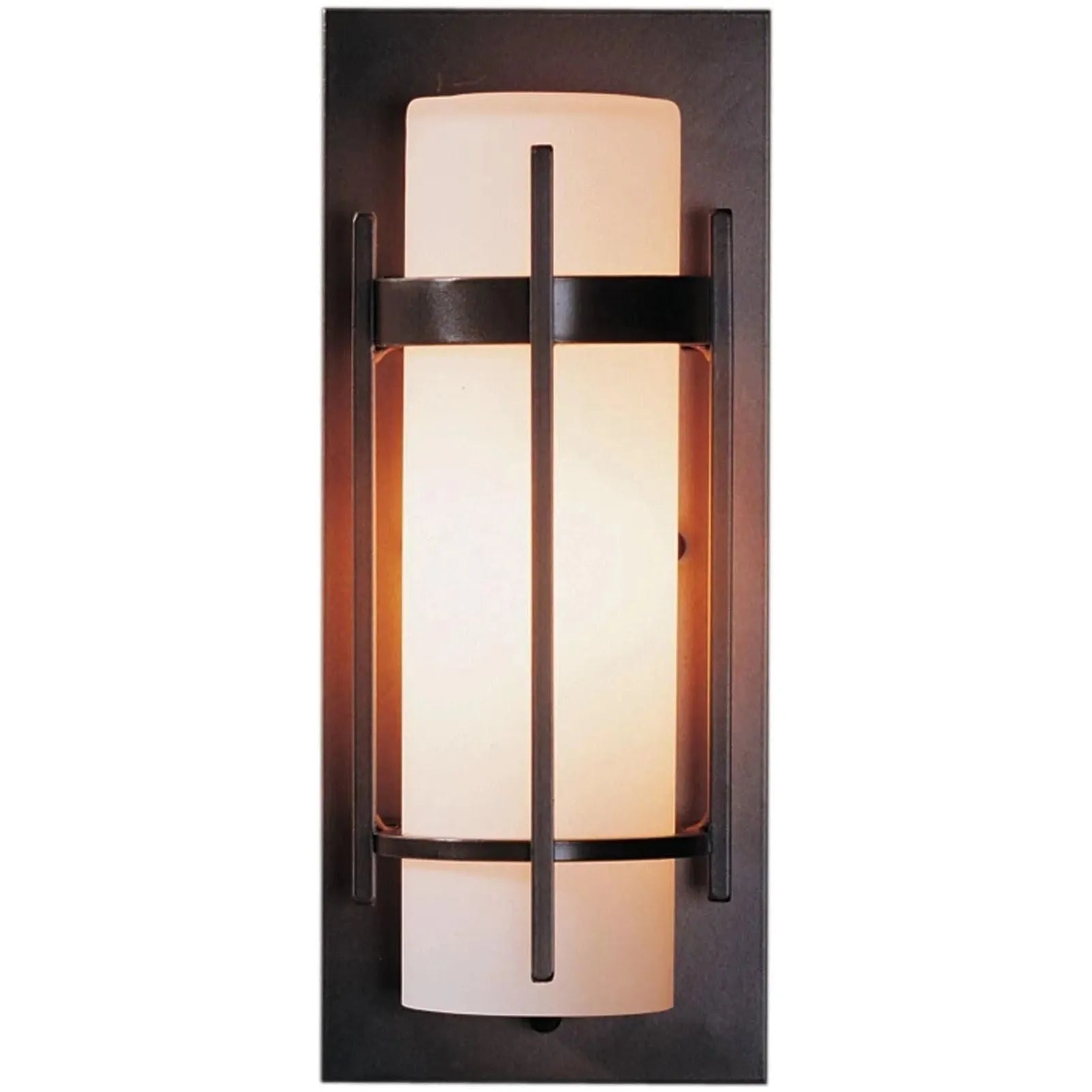 Hubbardton Forge - Banded 12-Inch One Light Outdoor Wall Sconce - 305892-SKT-77-GG0066 | Montreal Lighting & Hardware