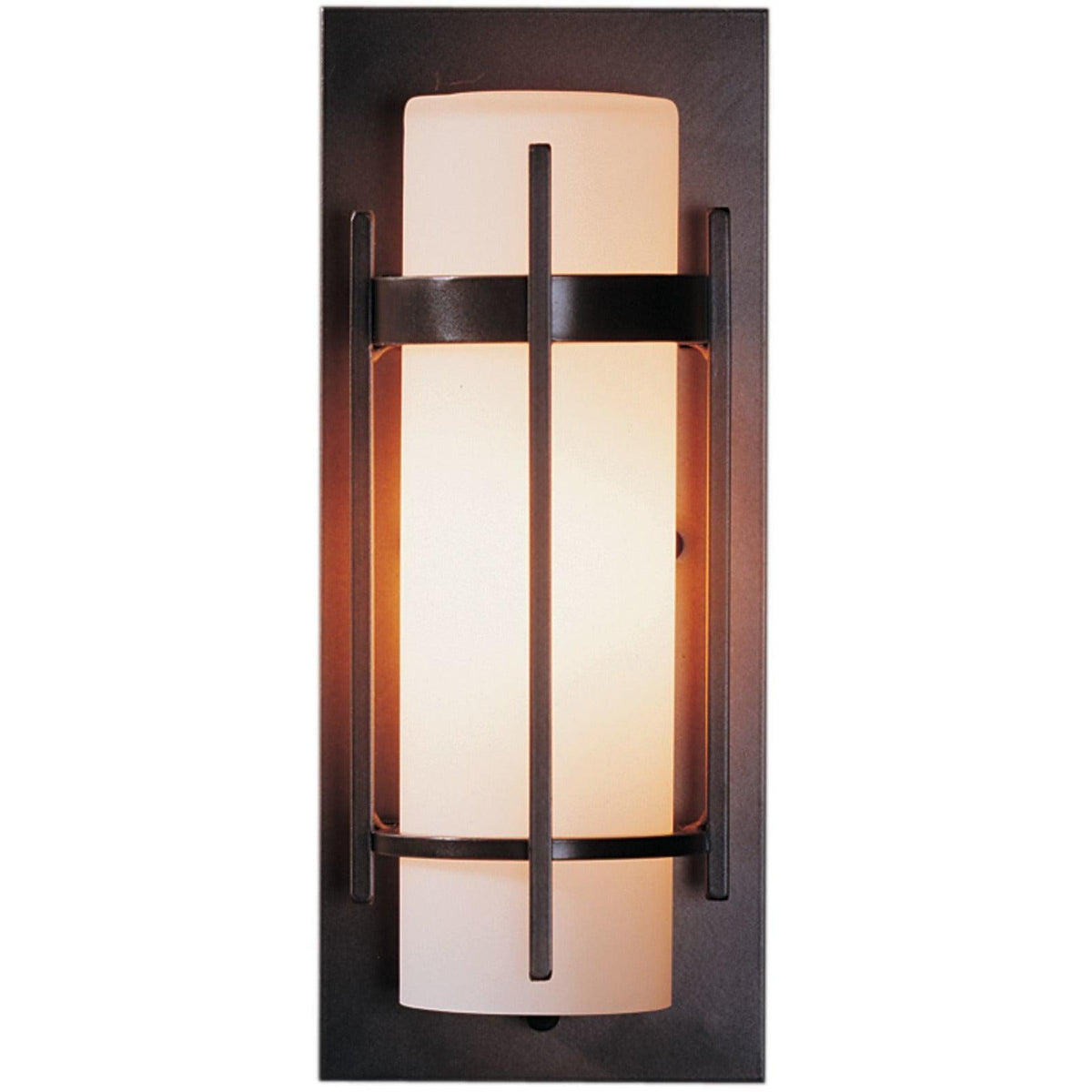 Hubbardton Forge - Banded 12-Inch One Light Outdoor Wall Sconce - 305892-SKT-77-GG0066 | Montreal Lighting & Hardware