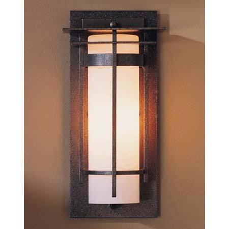 Hubbardton Forge - Banded 12-Inch One Light Outdoor Wall Sconce - 305992-SKT-20-GG0066 | Montreal Lighting & Hardware