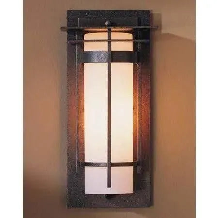 Hubbardton Forge - Banded 12-Inch One Light Outdoor Wall Sconce - 305992-SKT-20-GG0066 | Montreal Lighting & Hardware