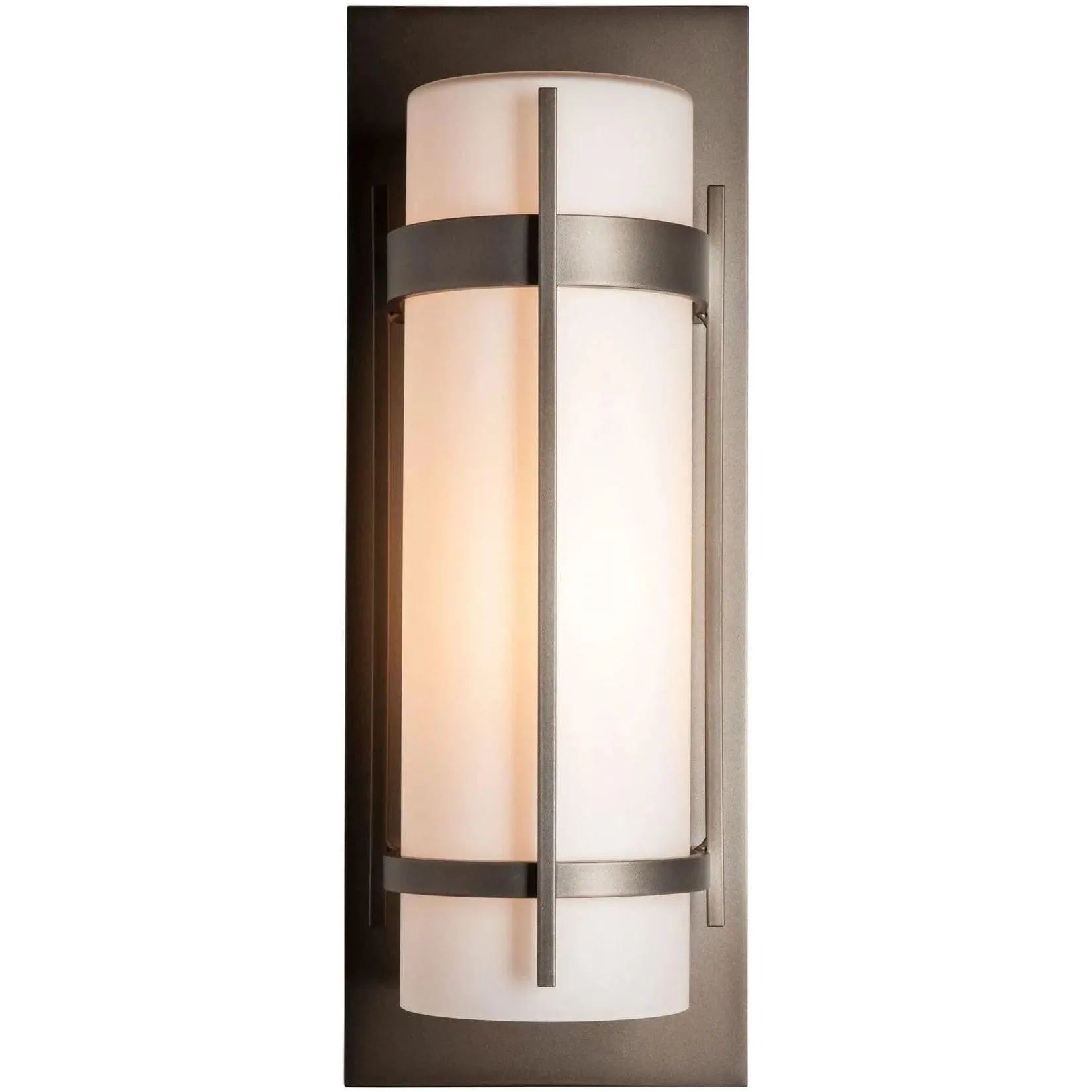 Hubbardton Forge - Banded 20-Inch One Light Outdoor Wall Sconce - 305894-SKT-77-GG0037 | Montreal Lighting & Hardware
