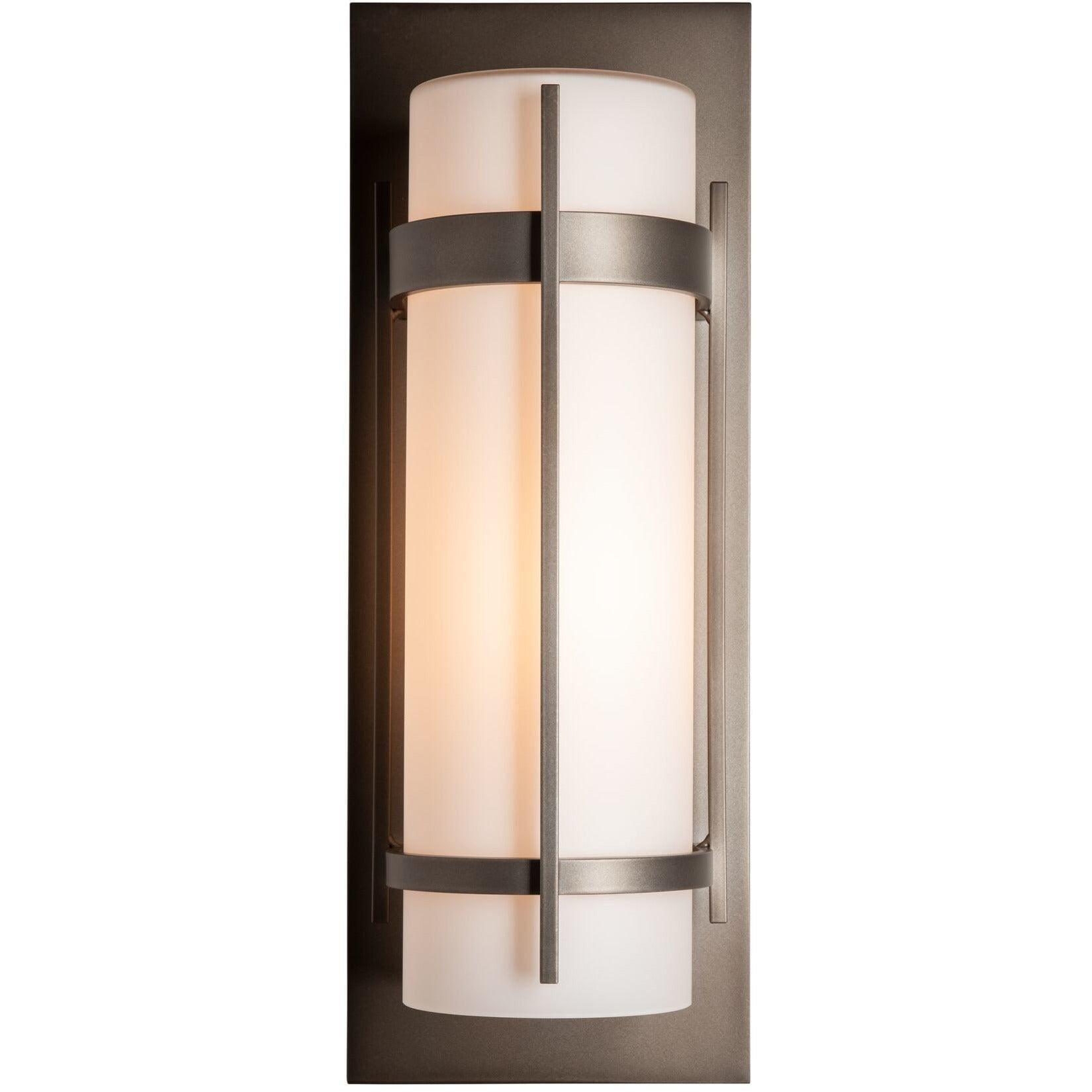 Hubbardton Forge - Banded 20-Inch One Light Outdoor Wall Sconce - 305894-SKT-77-GG0037 | Montreal Lighting & Hardware