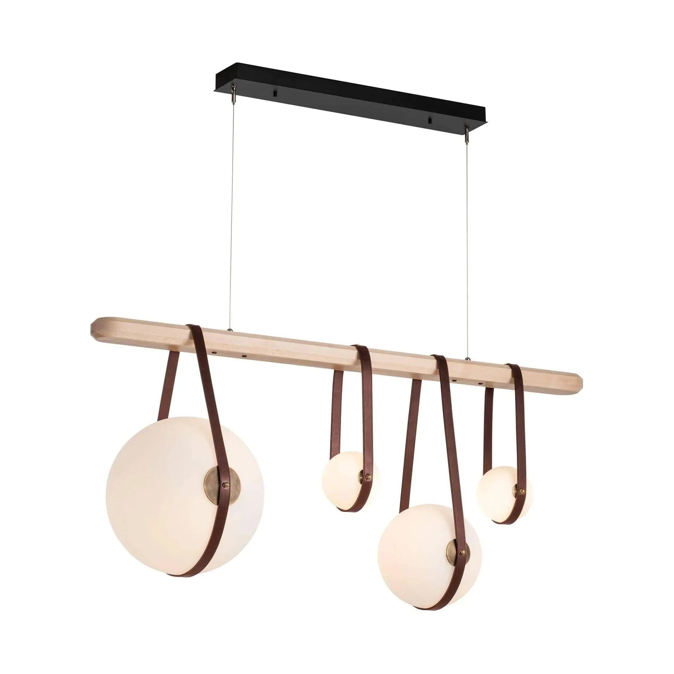 Hubbardton Forge - Derby Linear 4-Light LED Pendant - 131043-LED-STND-10-27-LB-WD-GG0702 | Montreal Lighting & Hardware