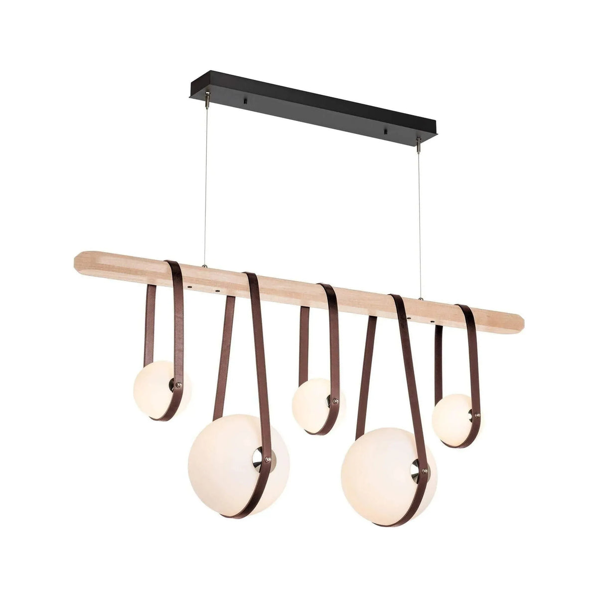 Hubbardton Forge - Derby Linear 5-Light LED Pendant - 131046-LED-STND-10-24-LB-WD-GG0701 | Montreal Lighting & Hardware