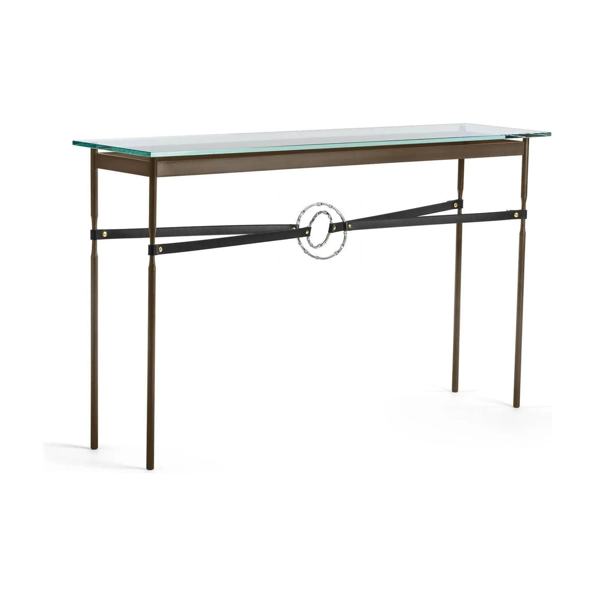 Hubbardton Forge - Equus Black Leather Console Table - 750118-05-85-LK-VA0714 | Montreal Lighting & Hardware