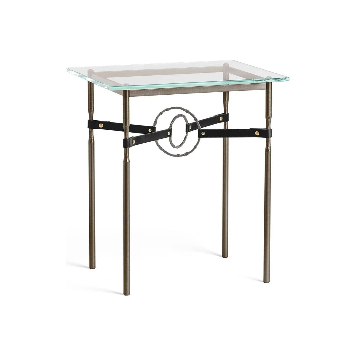 Hubbardton Forge - Equus Black Leather Side Table - 750116-05-07-LK-VA0717 | Montreal Lighting & Hardware