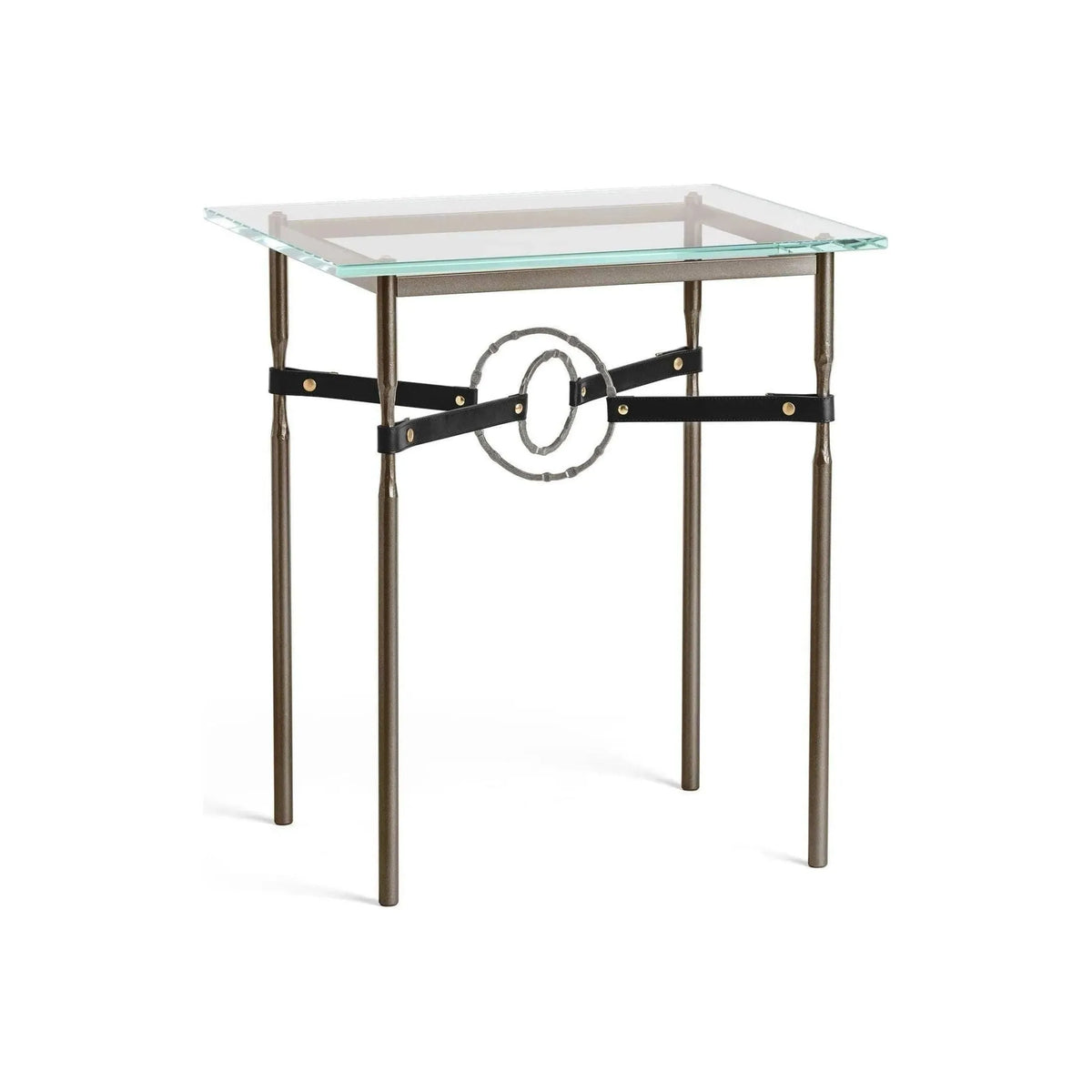 Hubbardton Forge - Equus Black Leather Side Table - 750116-05-20-LK-VA0717 | Montreal Lighting & Hardware
