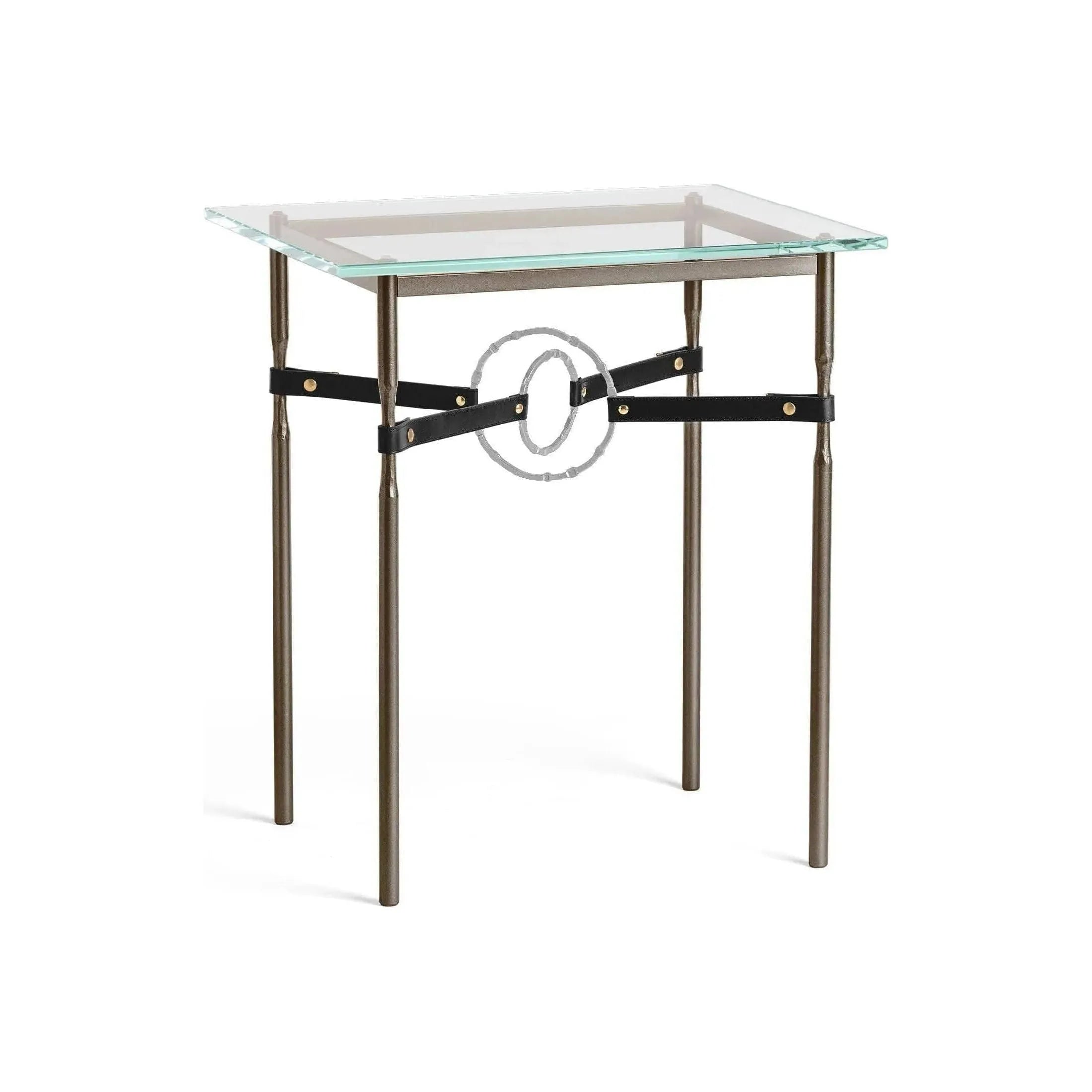 Hubbardton Forge - Equus Black Leather Side Table - 750116-05-82-LK-VA0717 | Montreal Lighting & Hardware