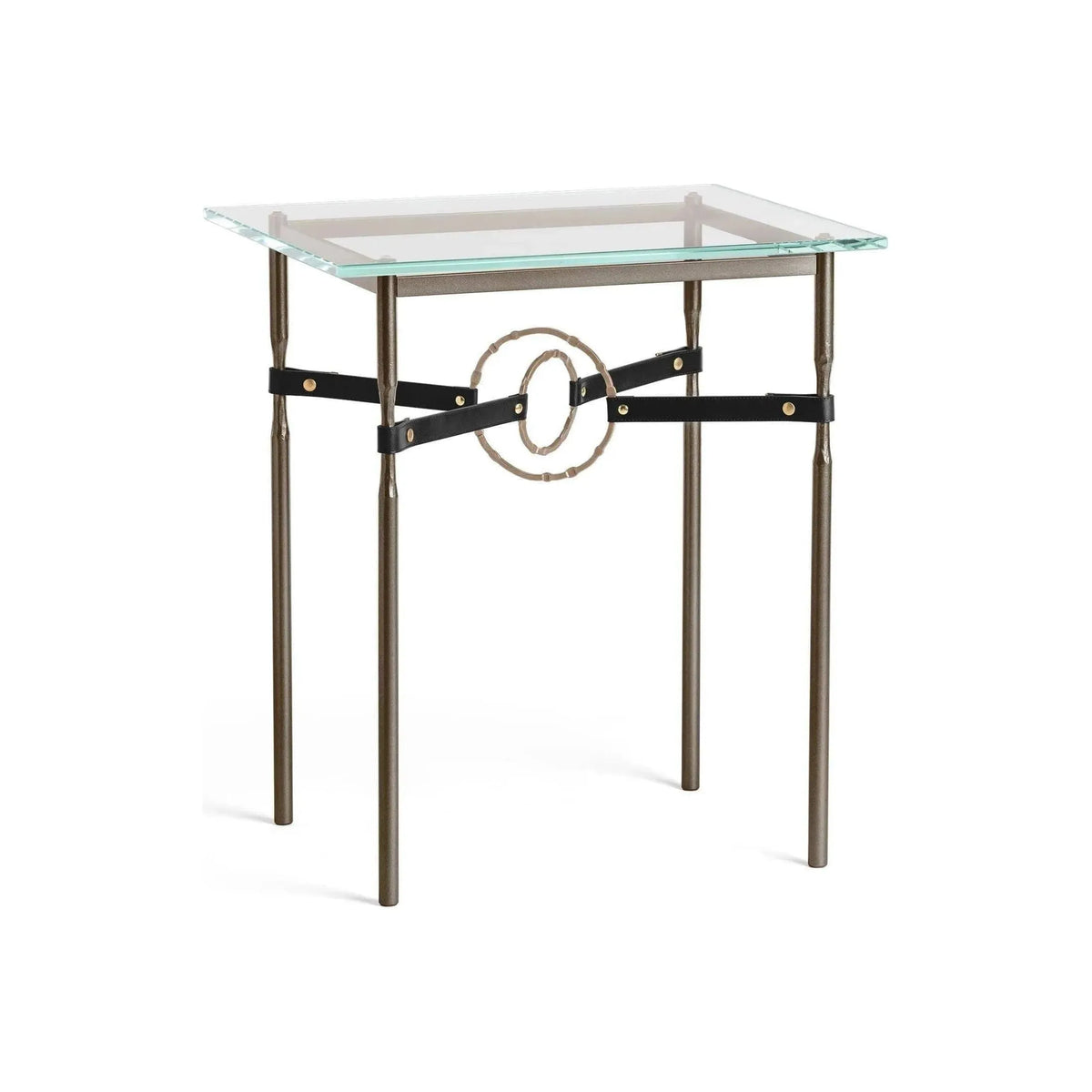 Hubbardton Forge - Equus Black Leather Side Table - 750116-05-84-LK-VA0717 | Montreal Lighting & Hardware