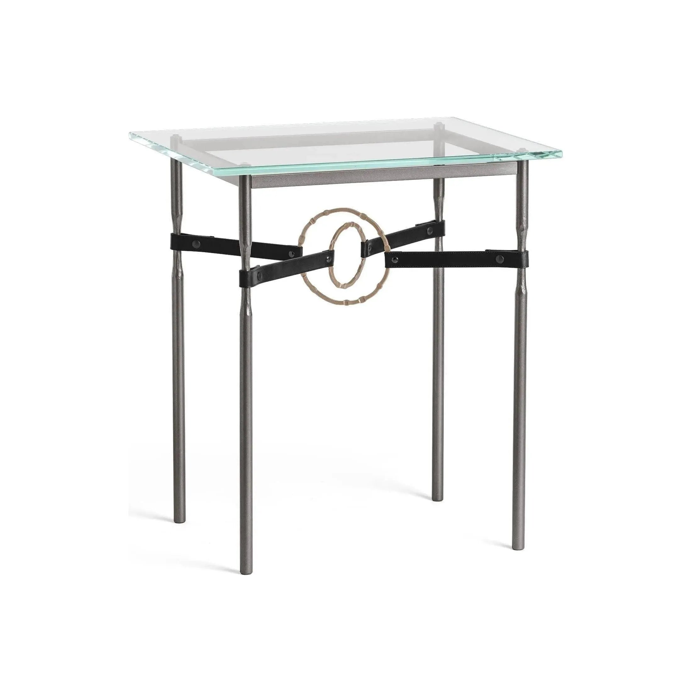 Hubbardton Forge - Equus Black Leather Side Table - 750116-07-84-LK-VA0717 | Montreal Lighting & Hardware