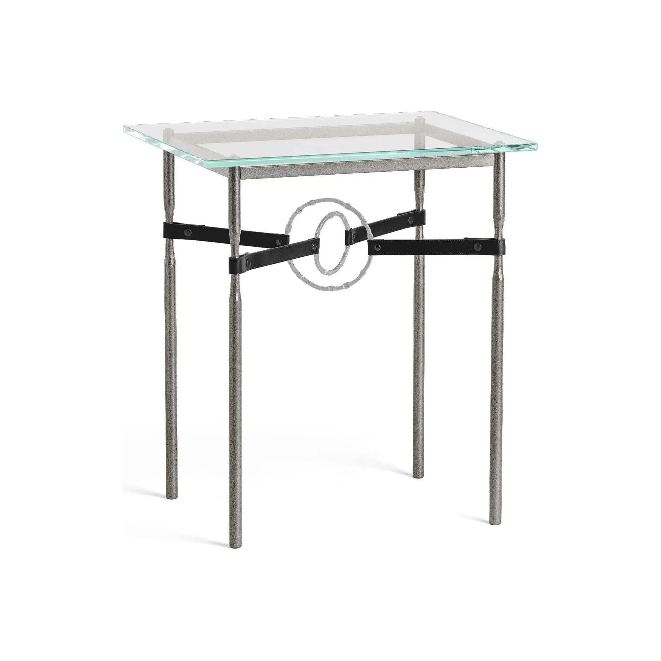 Hubbardton Forge - Equus Black Leather Side Table - 750116-20-82-LK-VA0717 | Montreal Lighting & Hardware