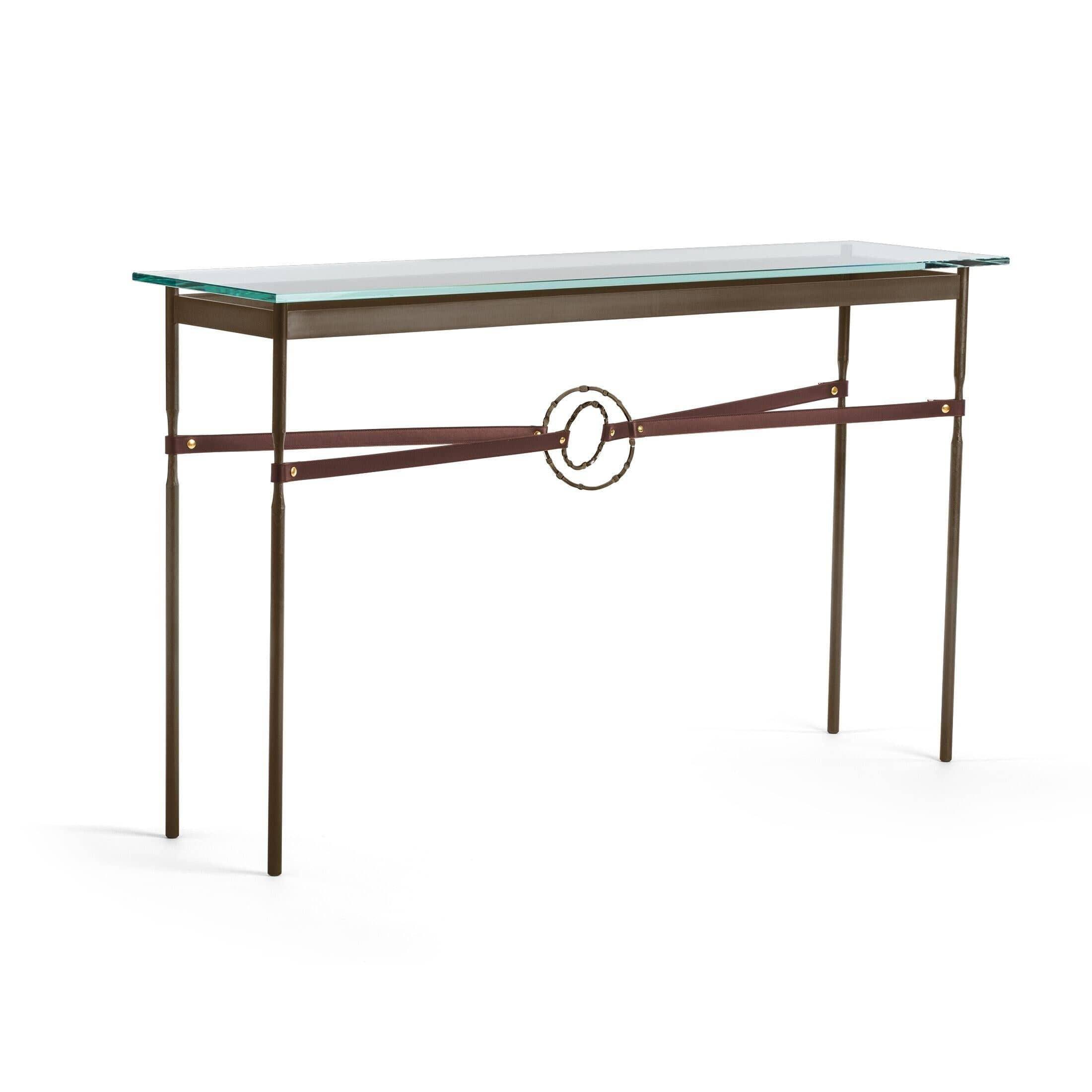 Hubbardton Forge - Equus Brown Leather Console Table - 750118-05-05-LB-VA0714 | Montreal Lighting & Hardware