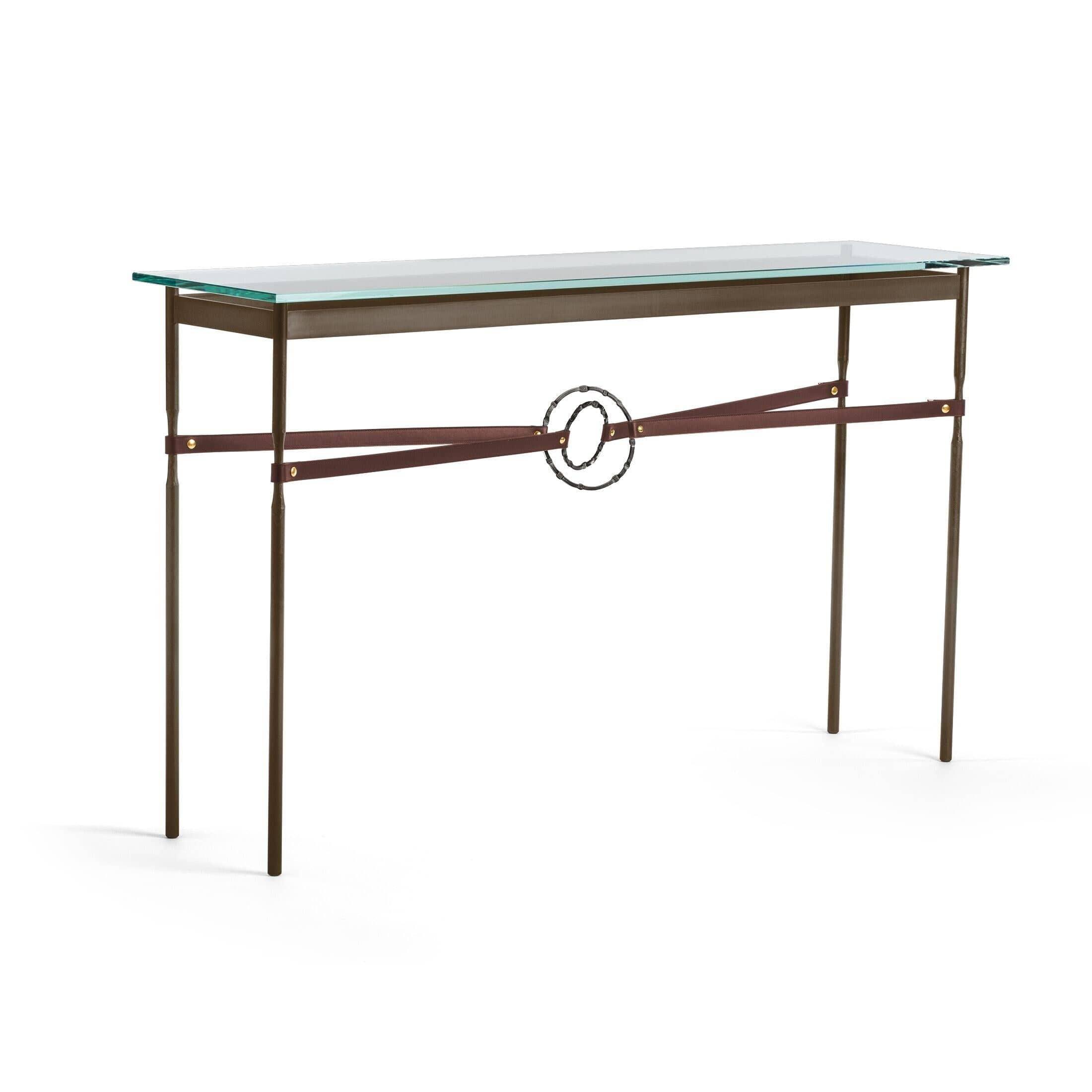 Hubbardton Forge - Equus Brown Leather Console Table - 750118-05-07-LB-VA0714 | Montreal Lighting & Hardware