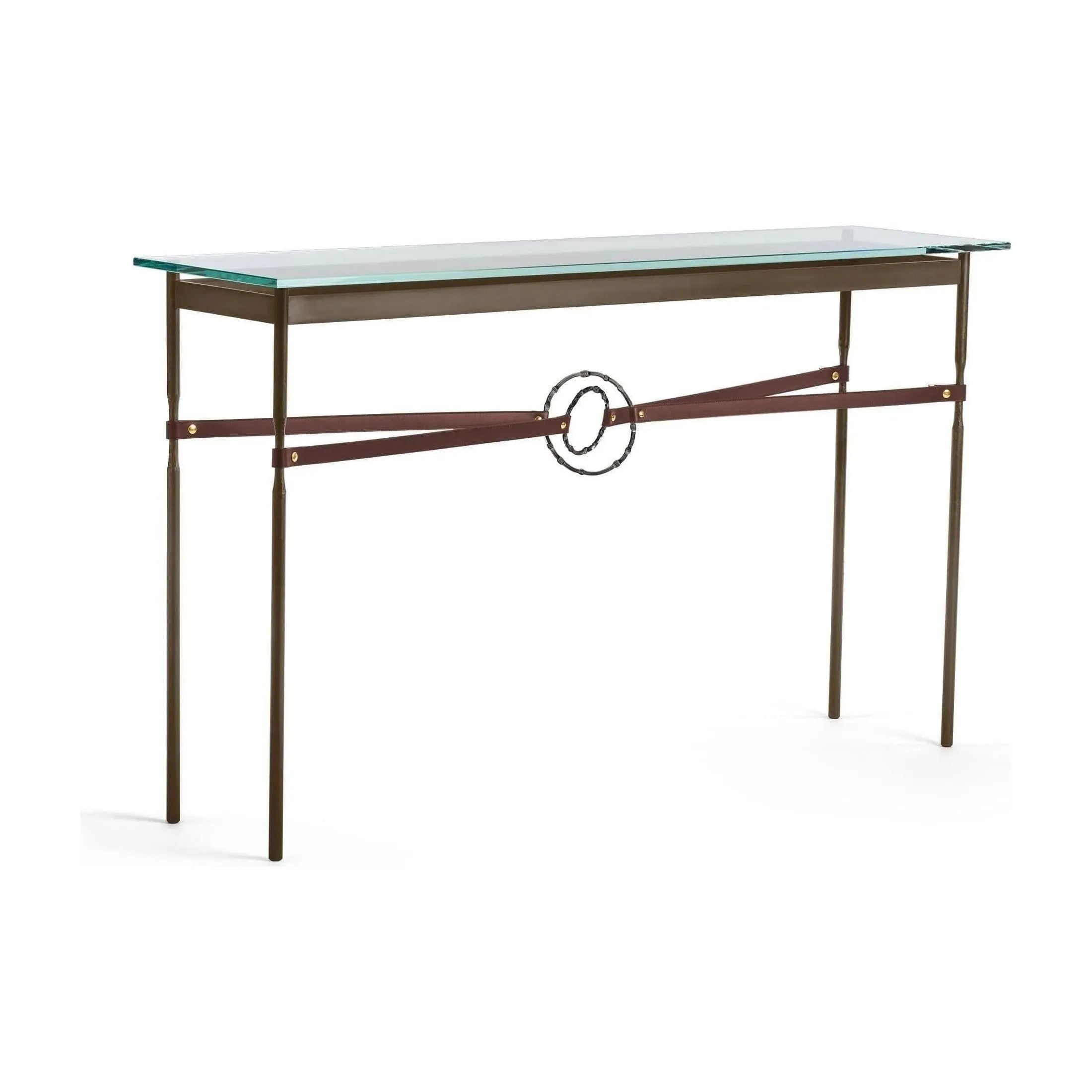 Hubbardton Forge - Equus Brown Leather Console Table - 750118-05-07-LB-VA0714 | Montreal Lighting & Hardware