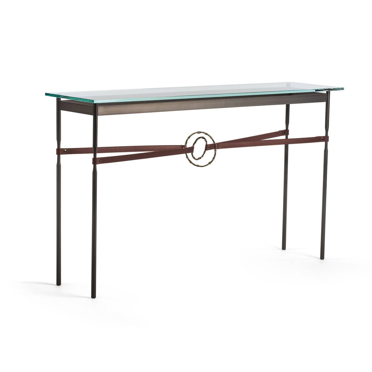 Hubbardton Forge - Equus Brown Leather Console Table - 750118-07-05-LB-VA0714 | Montreal Lighting & Hardware