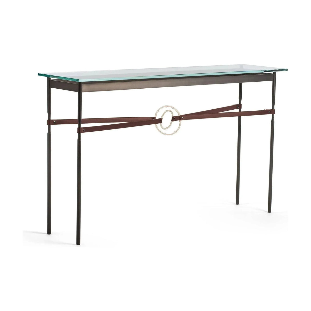 Hubbardton Forge - Equus Brown Leather Console Table - 750118-07-84-LB-VA0714 | Montreal Lighting & Hardware
