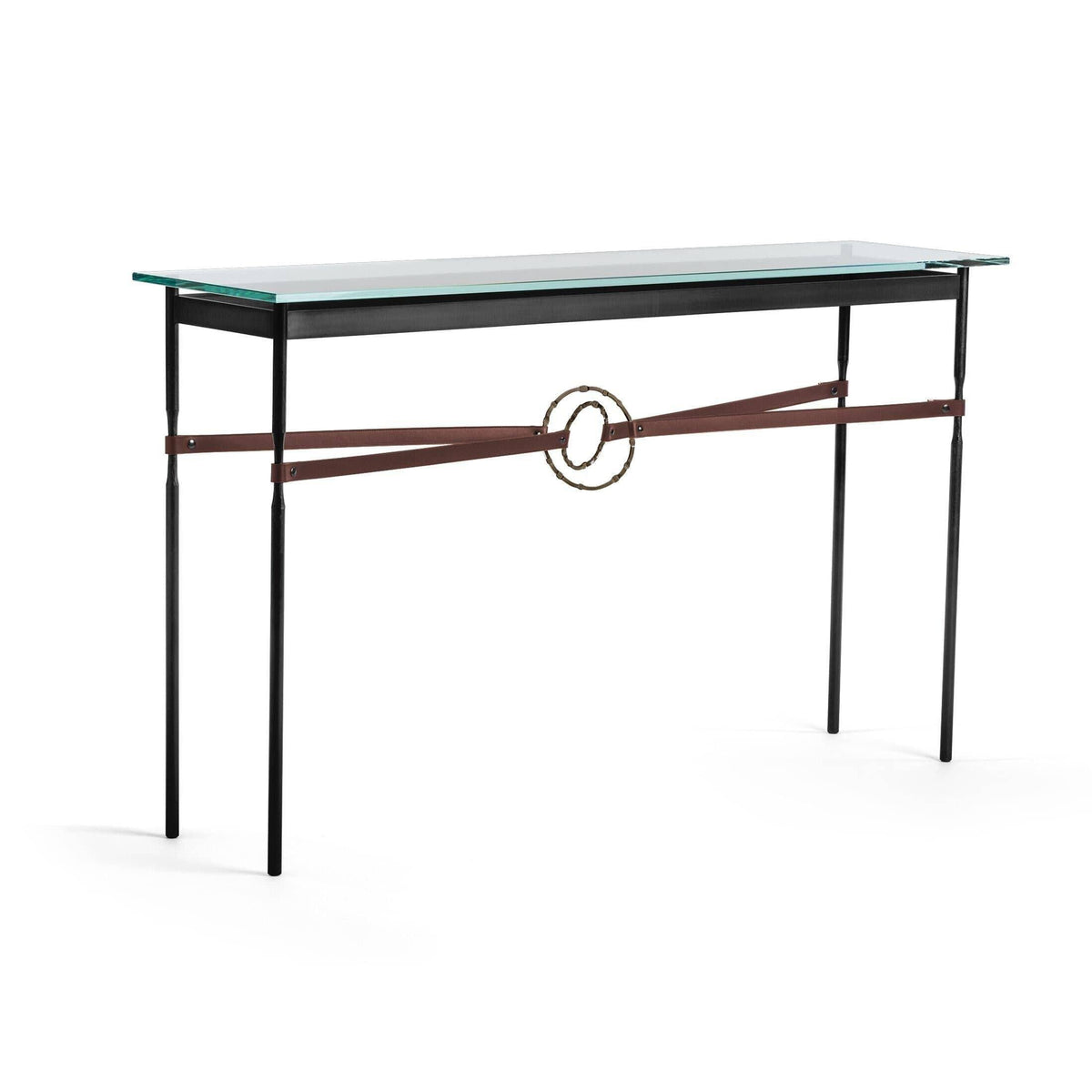 Hubbardton Forge - Equus Brown Leather Console Table - 750118-10-05-LB-VA0714 | Montreal Lighting & Hardware