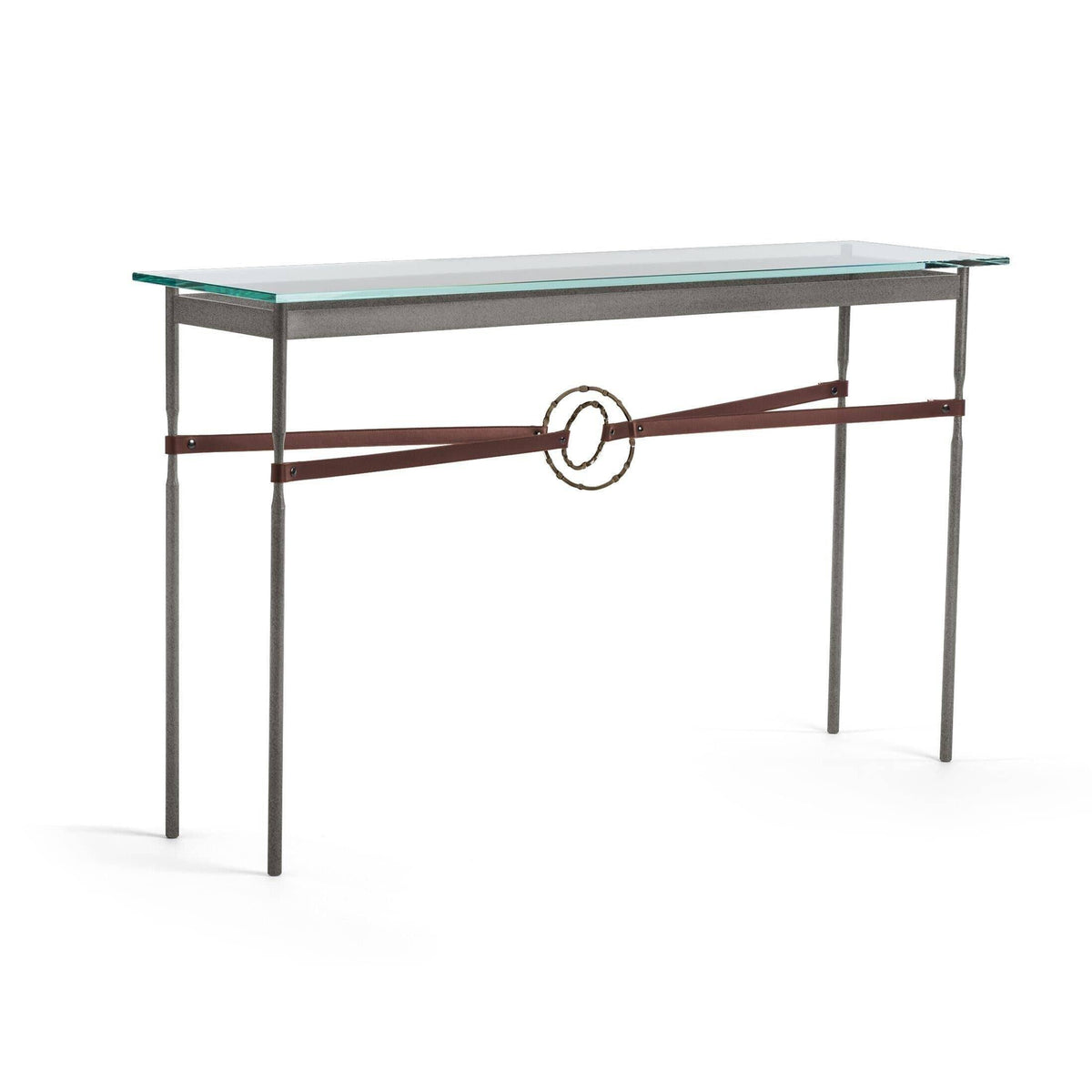 Hubbardton Forge - Equus Brown Leather Console Table - 750118-20-05-LB-VA0714 | Montreal Lighting & Hardware