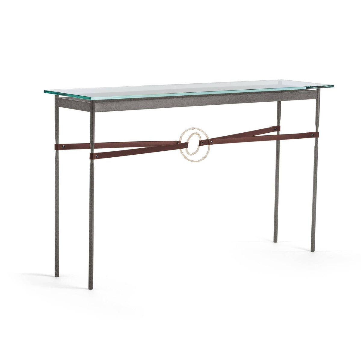Hubbardton Forge - Equus Brown Leather Console Table - 750118-20-84-LB-VA0714 | Montreal Lighting & Hardware