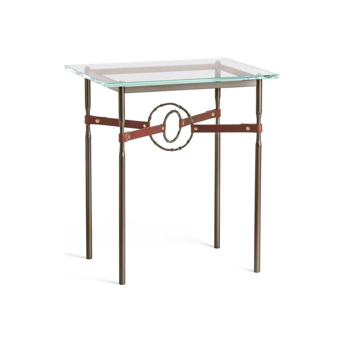 Hubbardton Forge - Equus Brown Leather Side Table - 750116-05-05-LB-VA0717 | Montreal Lighting & Hardware