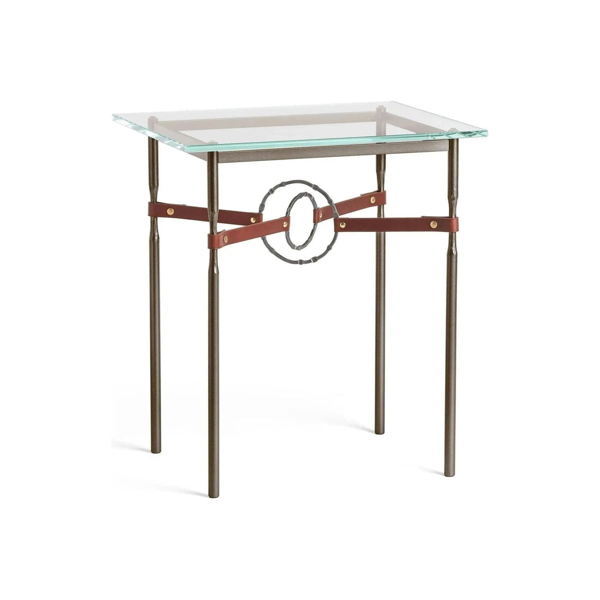 Hubbardton Forge - Equus Brown Leather Side Table - 750116-05-07-LB-VA0717 | Montreal Lighting & Hardware