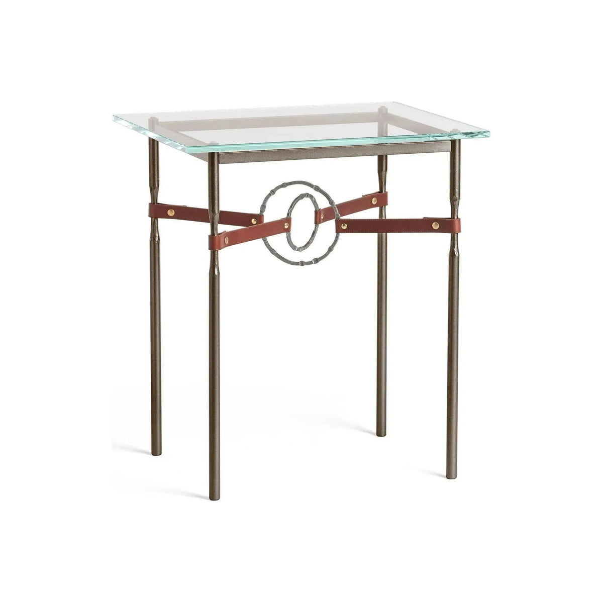 Hubbardton Forge - Equus Brown Leather Side Table - 750116-05-20-LB-VA0717 | Montreal Lighting & Hardware