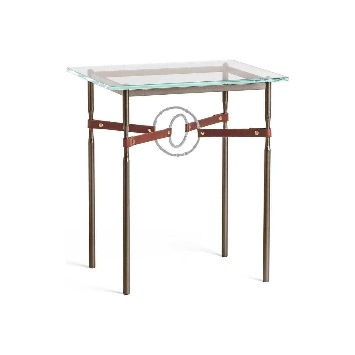 Hubbardton Forge - Equus Brown Leather Side Table - 750116-05-82-LB-VA0717 | Montreal Lighting & Hardware