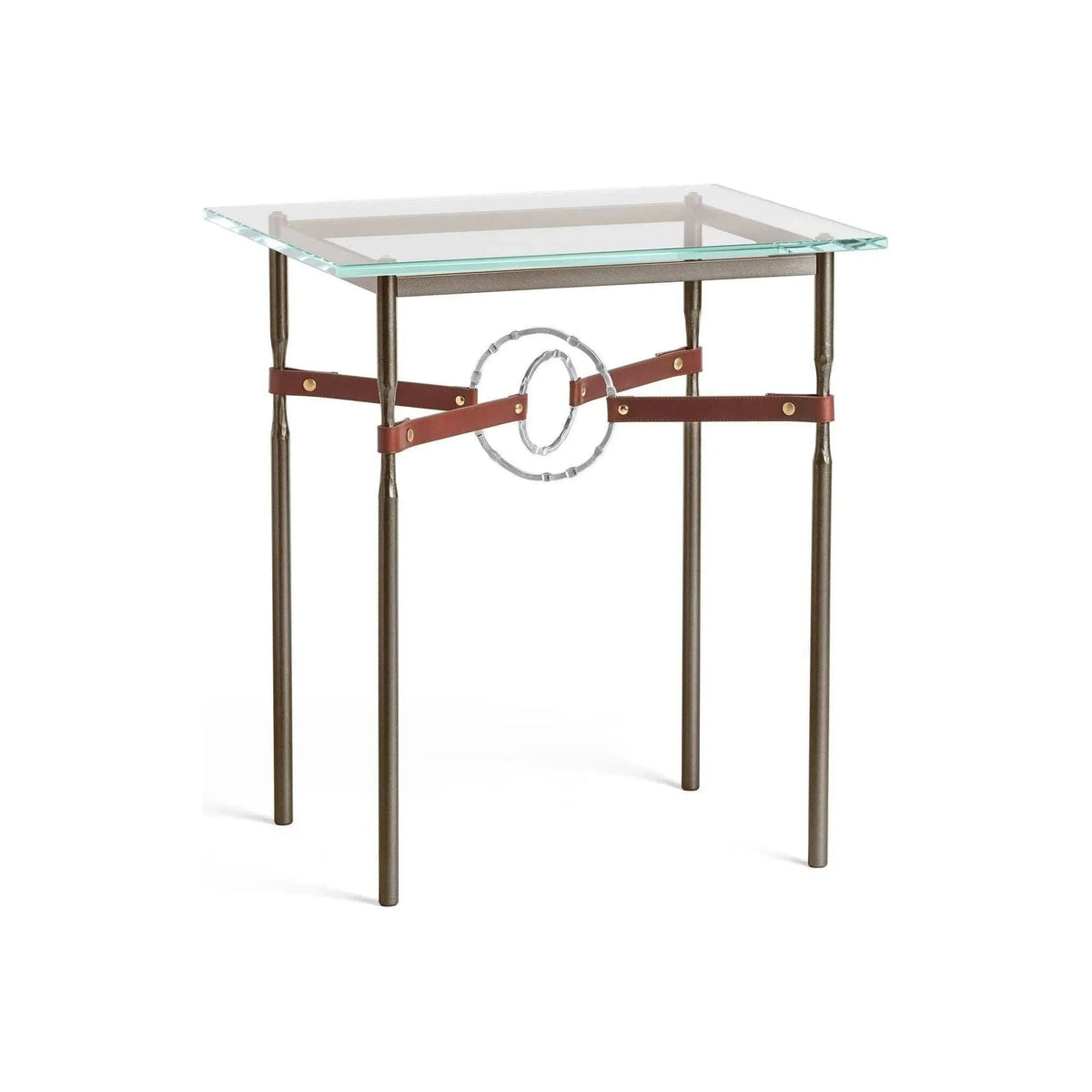 Hubbardton Forge - Equus Brown Leather Side Table - 750116-05-85-LB-VA0717 | Montreal Lighting & Hardware