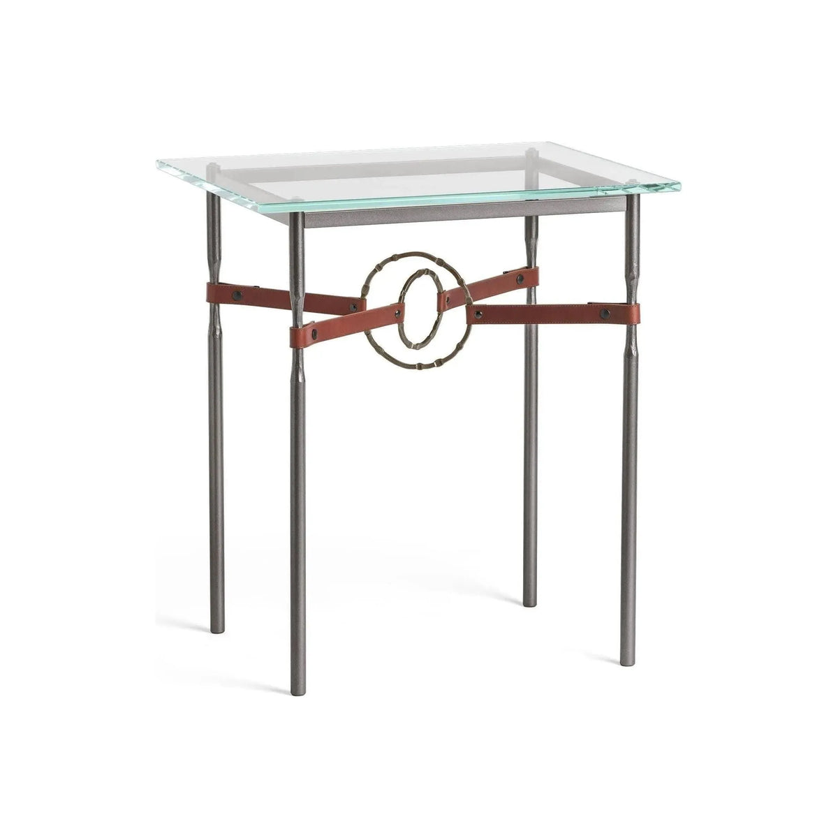 Hubbardton Forge - Equus Brown Leather Side Table - 750116-07-05-LB-VA0717 | Montreal Lighting & Hardware