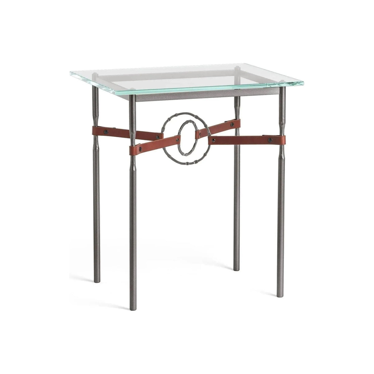 Hubbardton Forge - Equus Brown Leather Side Table - 750116-07-07-LB-VA0717 | Montreal Lighting & Hardware