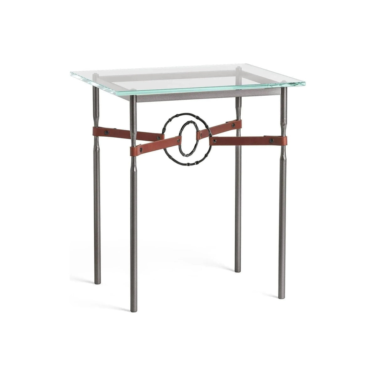 Hubbardton Forge - Equus Brown Leather Side Table - 750116-07-10-LB-VA0717 | Montreal Lighting & Hardware