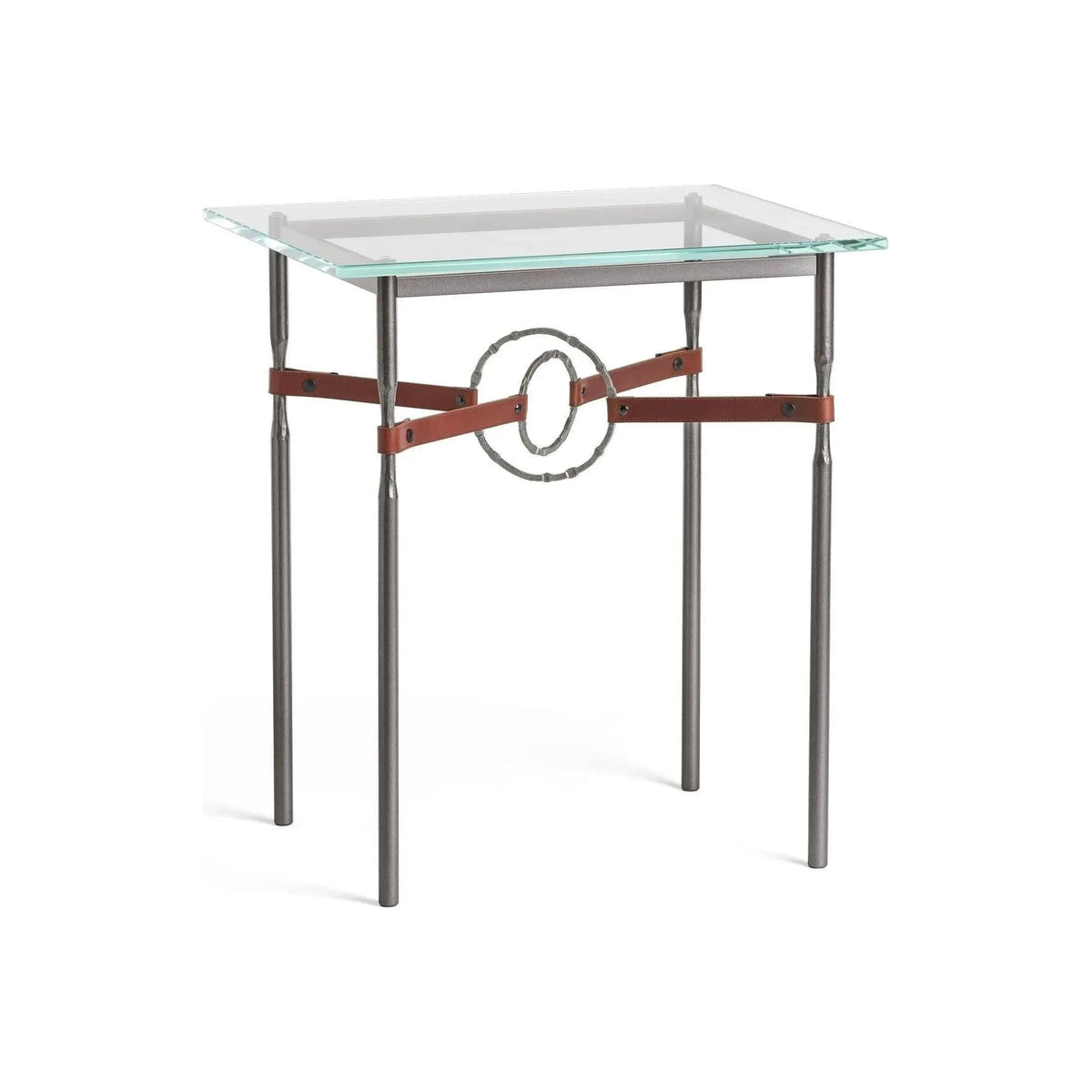 Hubbardton Forge - Equus Brown Leather Side Table - 750116-07-20-LB-VA0717 | Montreal Lighting & Hardware
