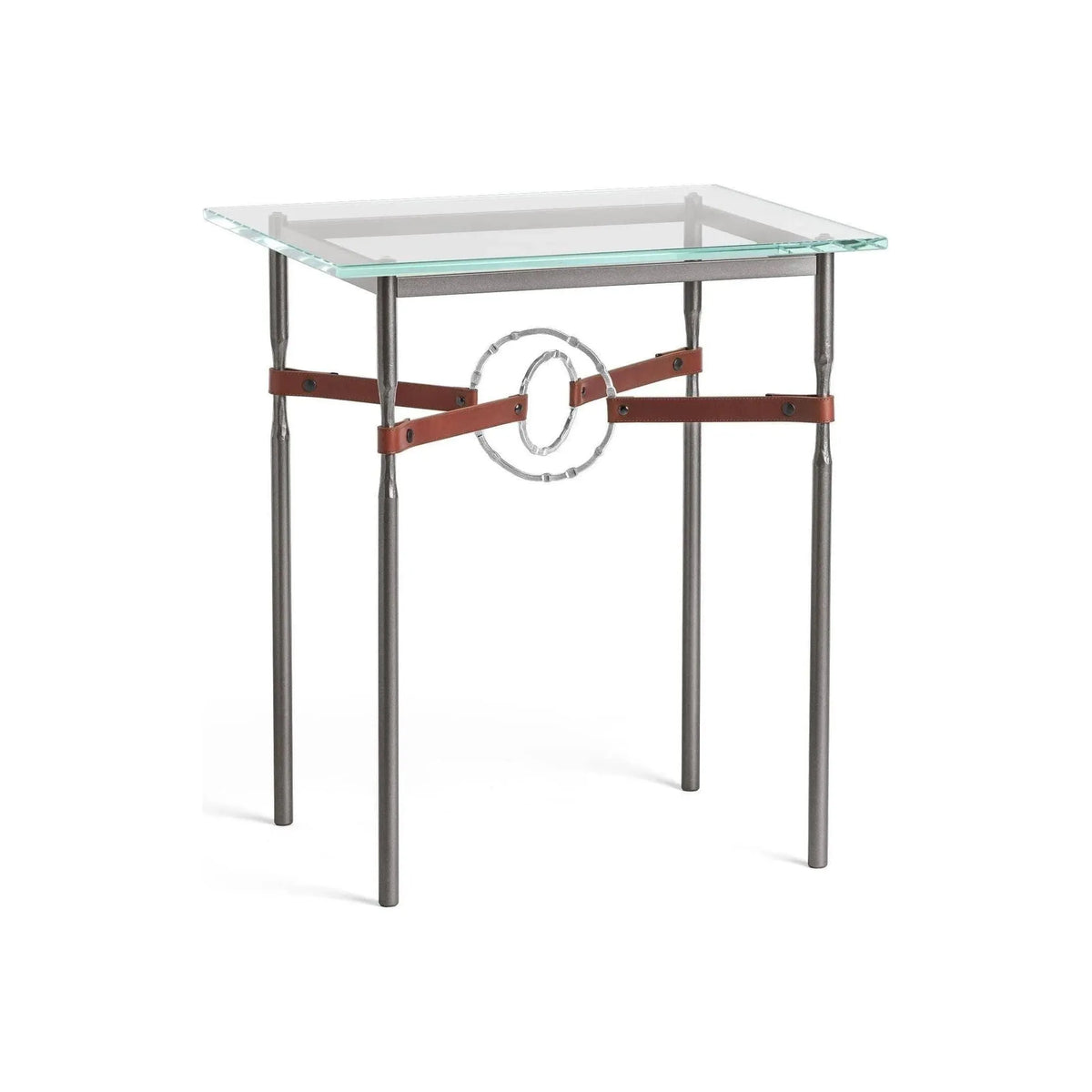 Hubbardton Forge - Equus Brown Leather Side Table - 750116-07-85-LB-VA0717 | Montreal Lighting & Hardware