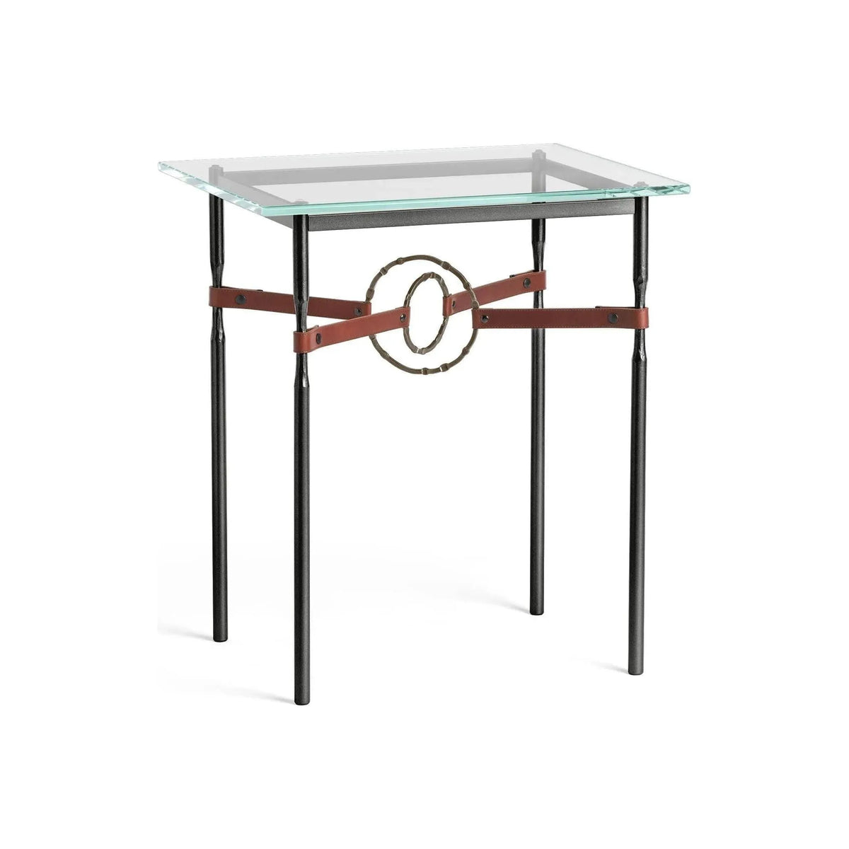 Hubbardton Forge - Equus Brown Leather Side Table - 750116-10-05-LB-VA0717 | Montreal Lighting & Hardware