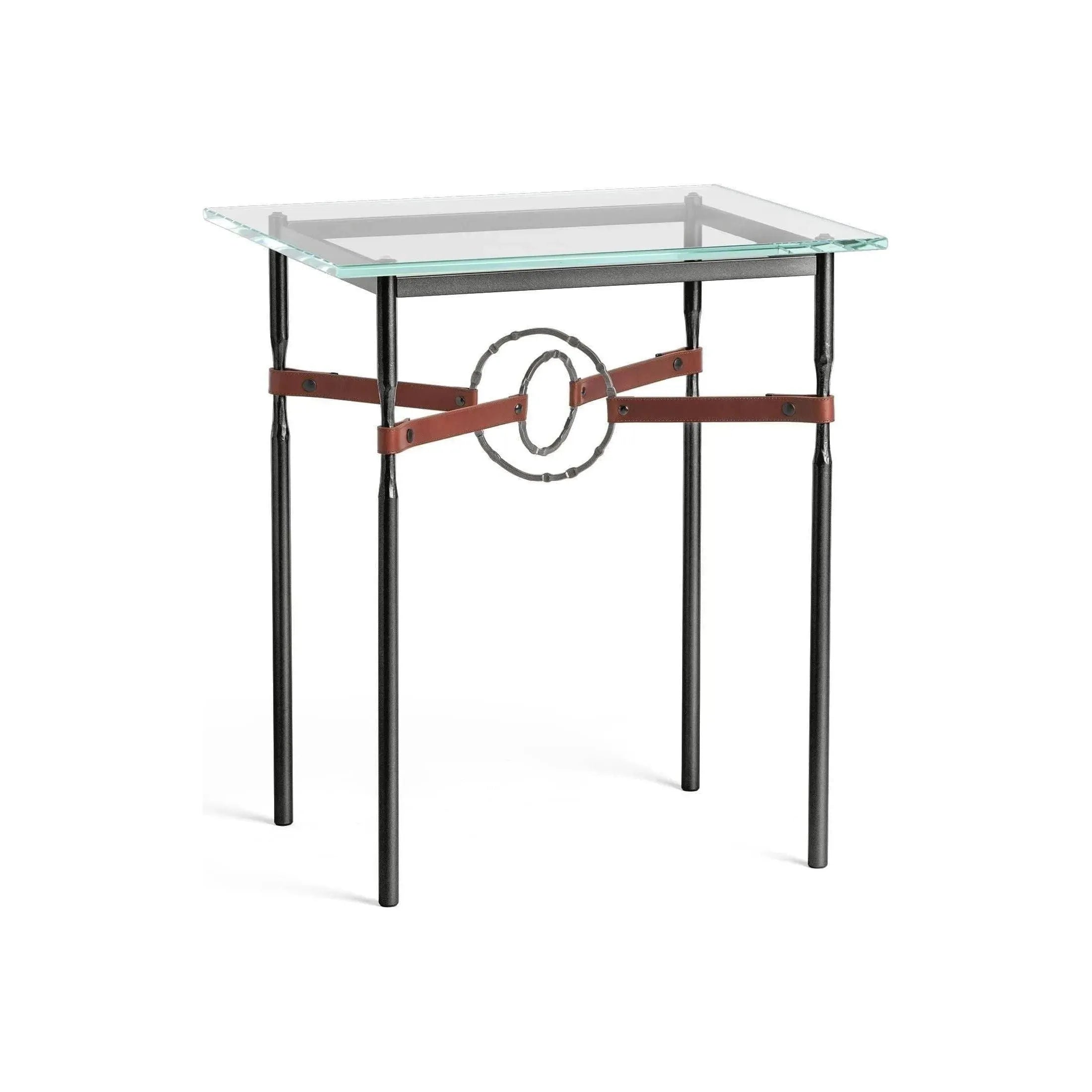 Hubbardton Forge - Equus Brown Leather Side Table - 750116-10-07-LB-VA0717 | Montreal Lighting & Hardware