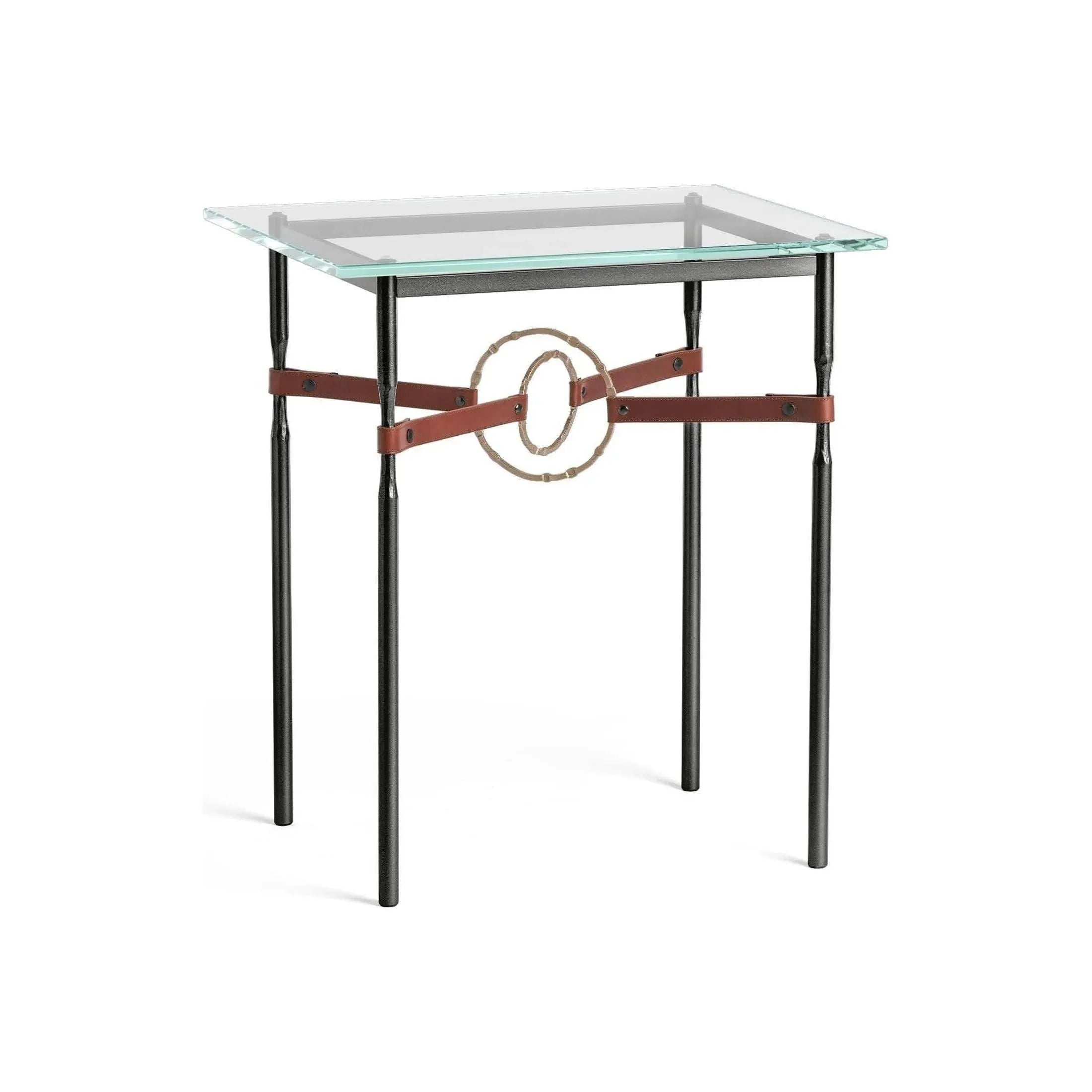 Hubbardton Forge - Equus Brown Leather Side Table - 750116-10-84-LB-VA0717 | Montreal Lighting & Hardware