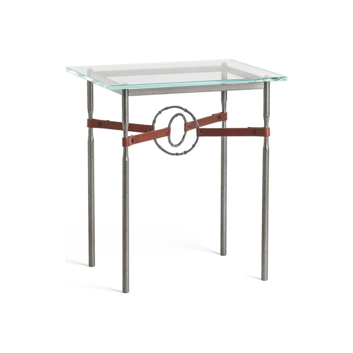Hubbardton Forge - Equus Brown Leather Side Table - 750116-20-07-LB-VA0717 | Montreal Lighting & Hardware