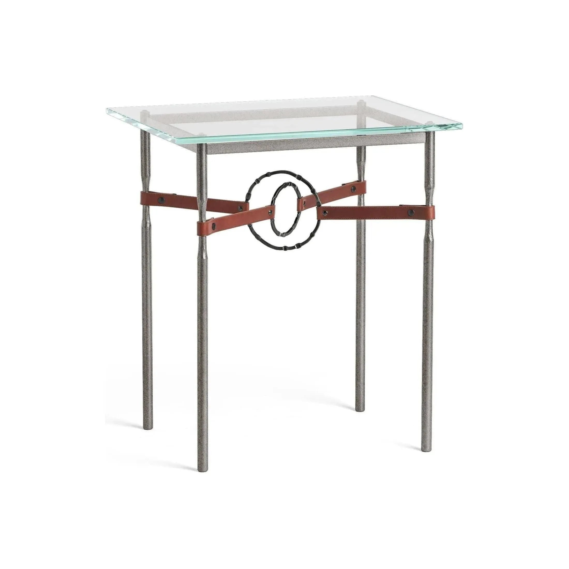 Hubbardton Forge - Equus Brown Leather Side Table - 750116-20-10-LB-VA0717 | Montreal Lighting & Hardware