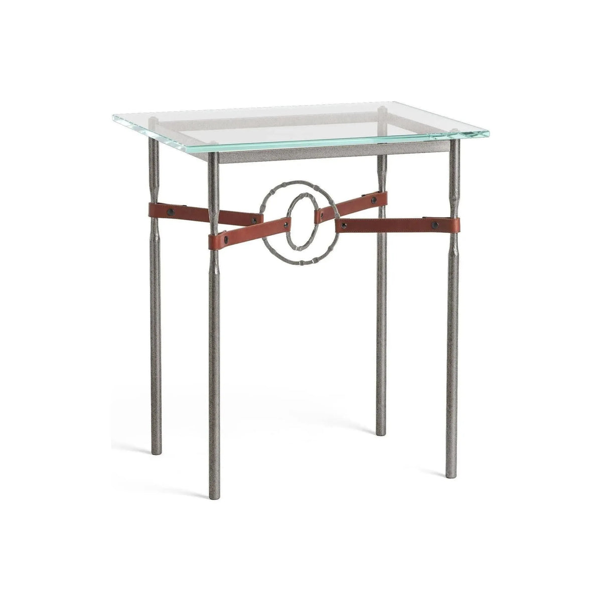 Hubbardton Forge - Equus Brown Leather Side Table - 750116-20-20-LB-VA0717 | Montreal Lighting & Hardware