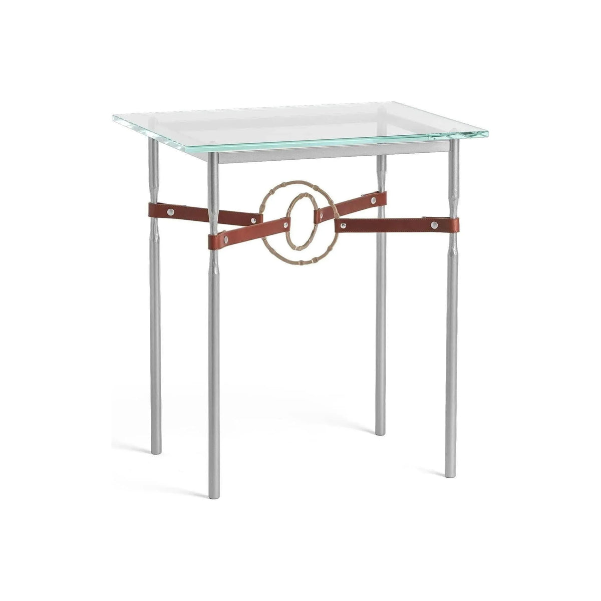 Hubbardton Forge - Equus Brown Leather Side Table - 750116-82-84-LB-VA0717 | Montreal Lighting & Hardware