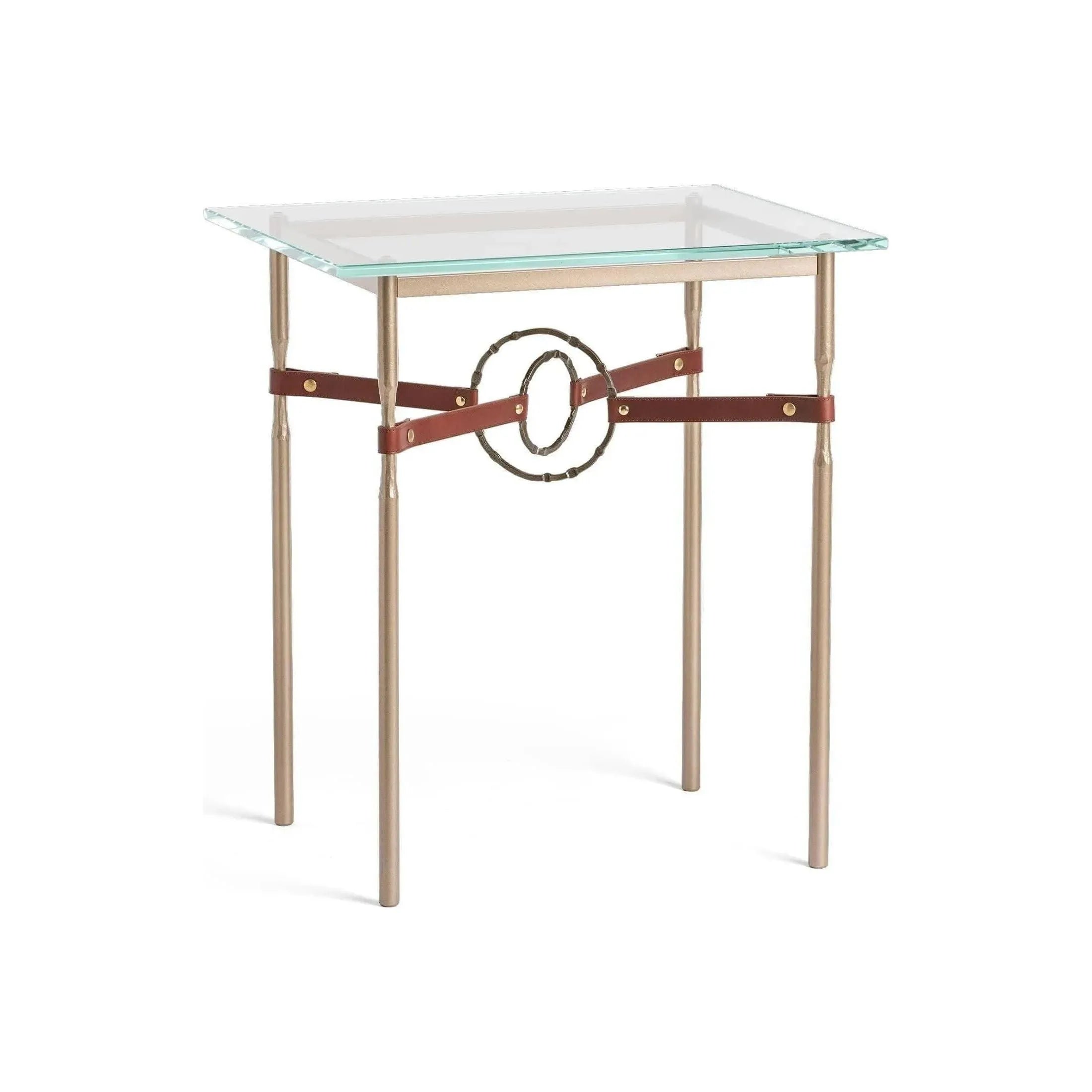 Hubbardton Forge - Equus Brown Leather Side Table - 750116-84-05-LB-VA0717 | Montreal Lighting & Hardware