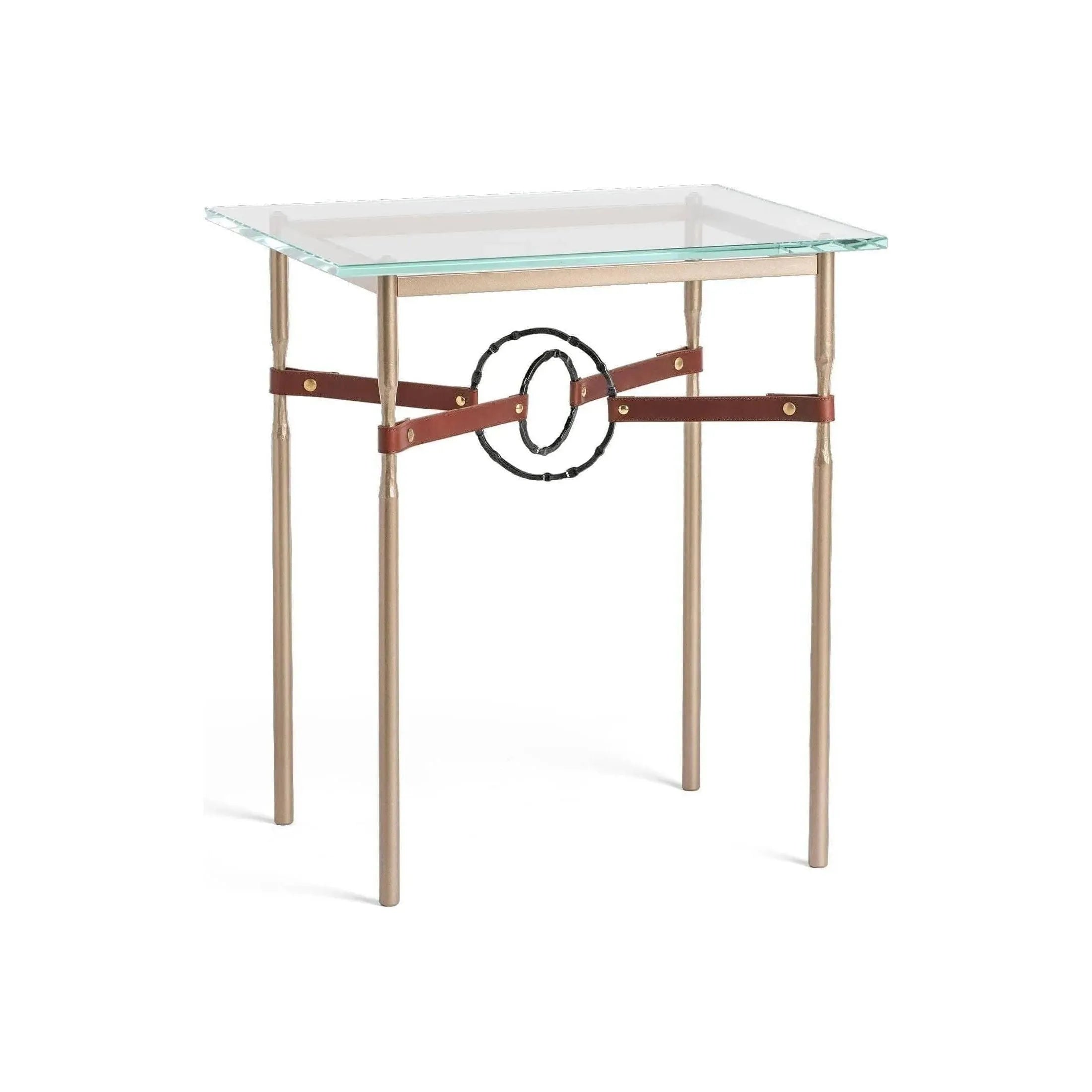 Hubbardton Forge - Equus Brown Leather Side Table - 750116-84-10-LB-VA0717 | Montreal Lighting & Hardware