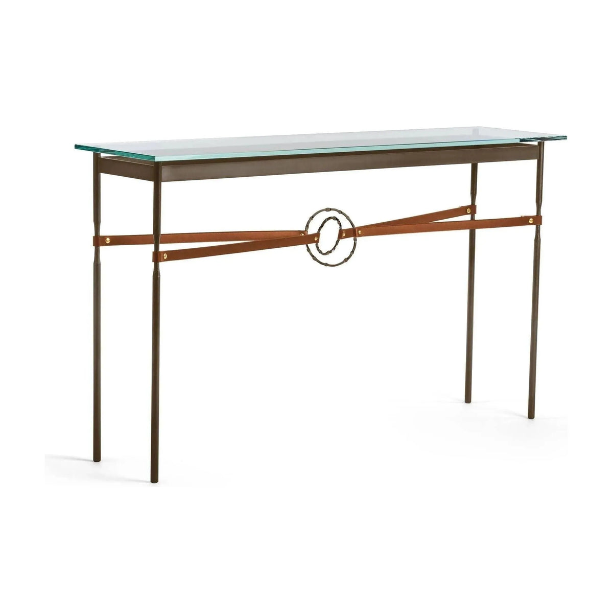 Hubbardton Forge - Equus Chestnut Leather Console Table - 750118-05-05-LC-VA0714 | Montreal Lighting & Hardware